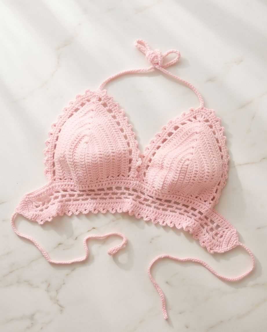 VTBags Blush Pearl Handmade Crochet Top