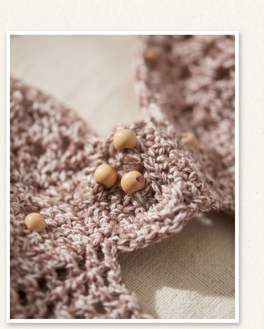 VTBags Blush Pearl Handmade Crochet Bikini Top