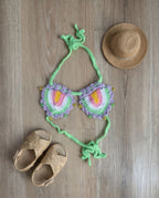 VTBags Candy Bloom Handmade Crochet Bikini Top