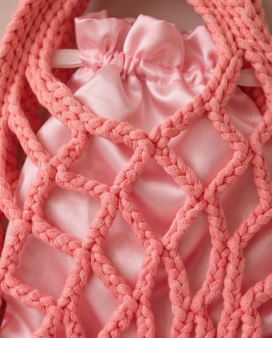 VTBags Coral Bloom Net Crochet Bag