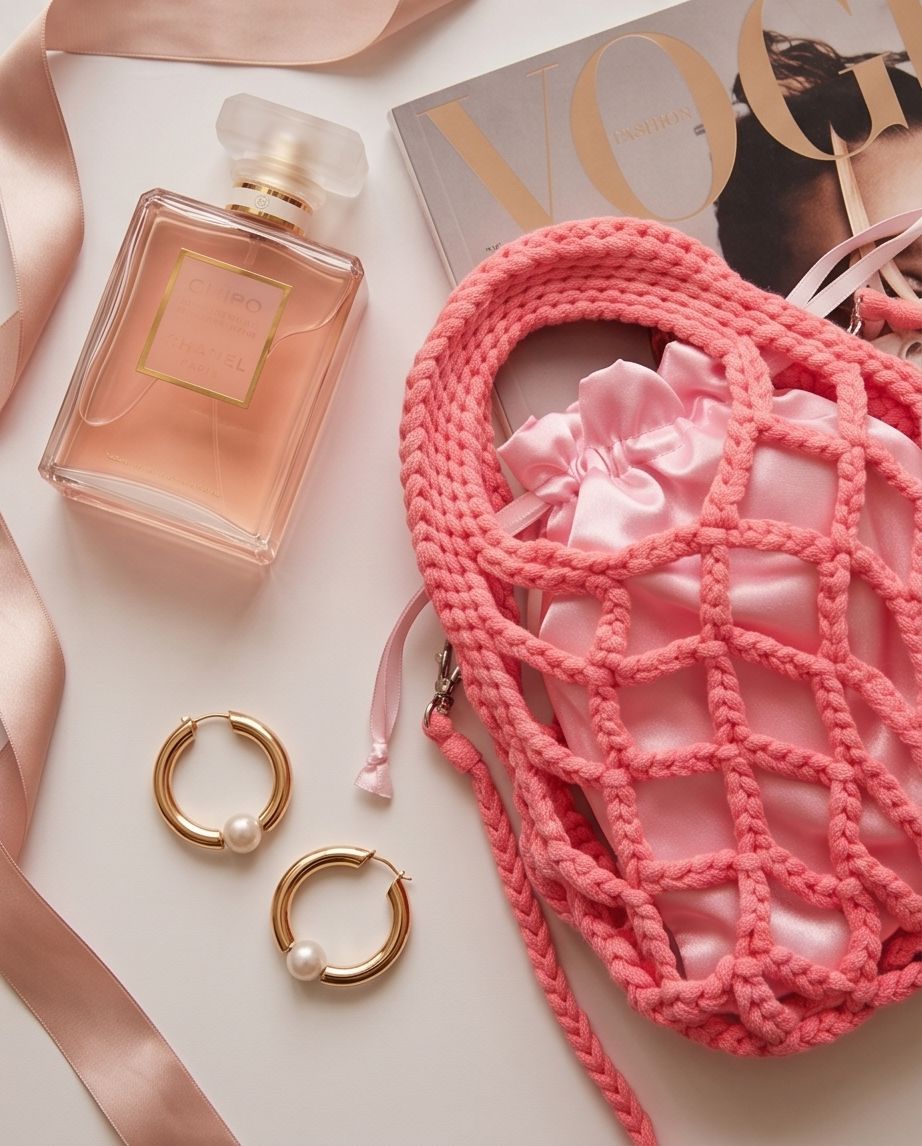 VTBags Coral Bloom Net Crochet Bag