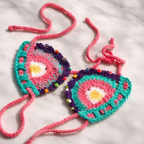 VTBags Electric Lagoon Handmade Crochet Bikini Top