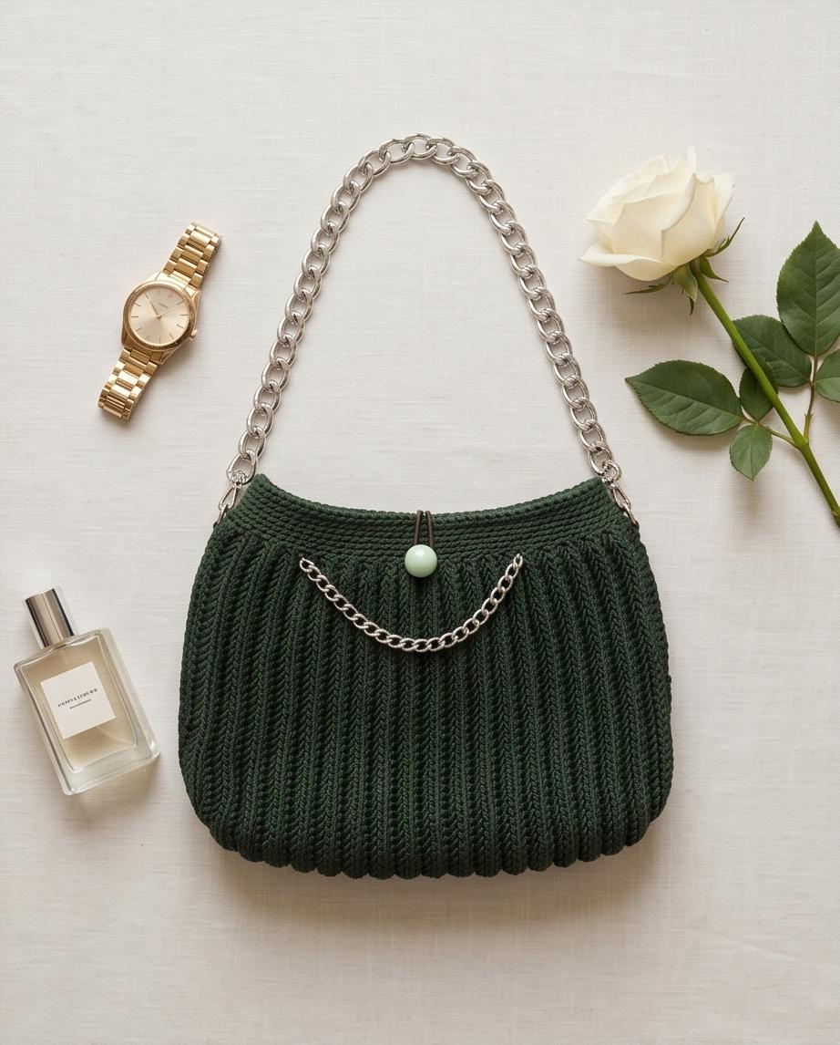 Emerald Chain Artisan Bag