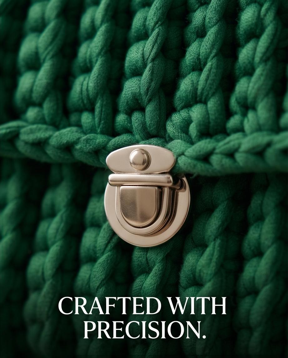 VTBags Emerald Velvet Crochet Handbag