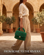 VTBags Emerald Velvet Crochet Handbag
