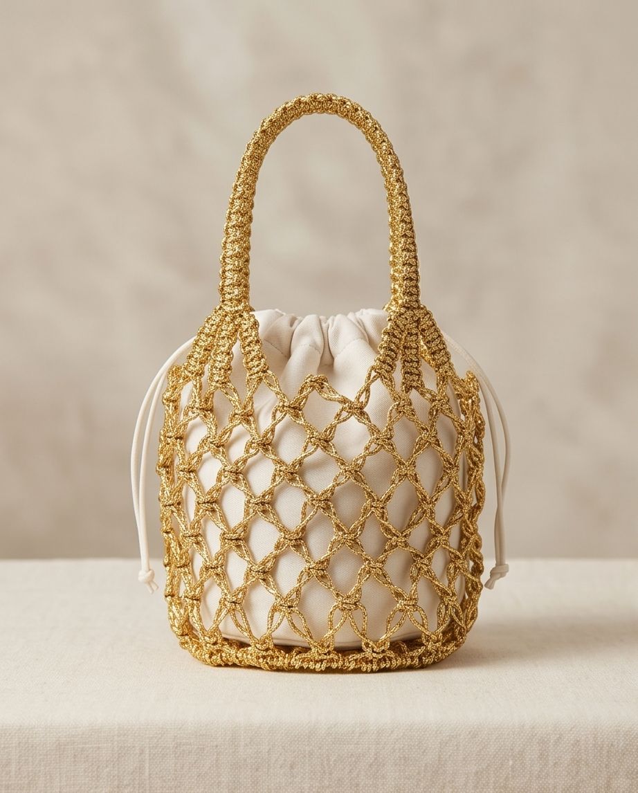 VTBags Golden Aura Crochet Mini Bag