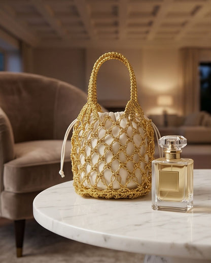 VTBags Golden Aura Crochet Mini Bag