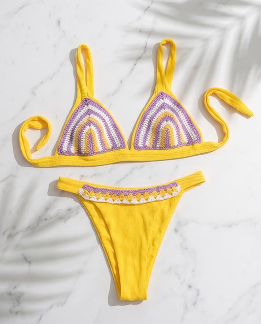 VTBags Golden Lavender Handmade Crochet Bikini Set