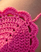 VTBags Hot Pink Scalloped Handmade Crochet Top