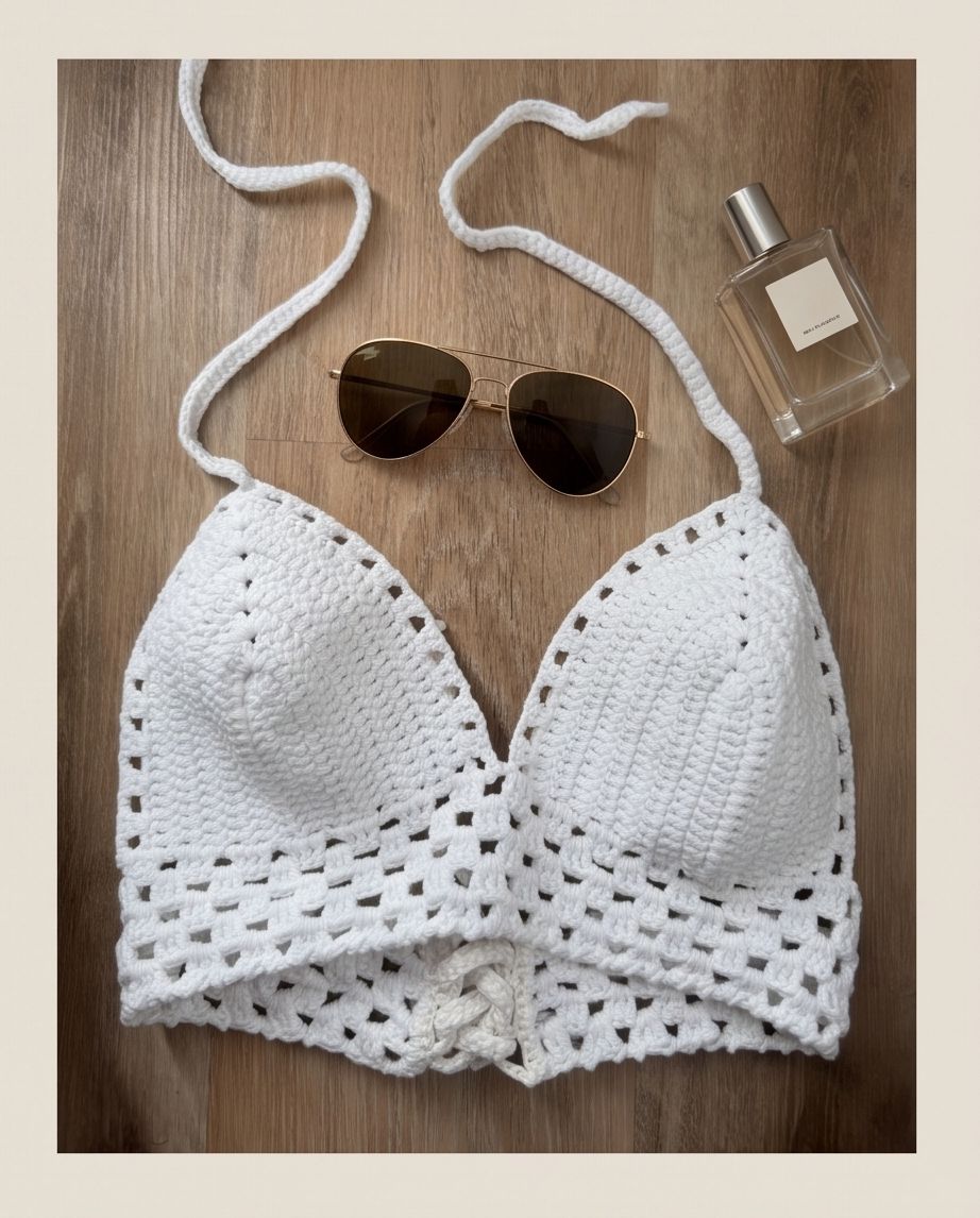 VTBags Ivory Bloom Handmade Crochet Top