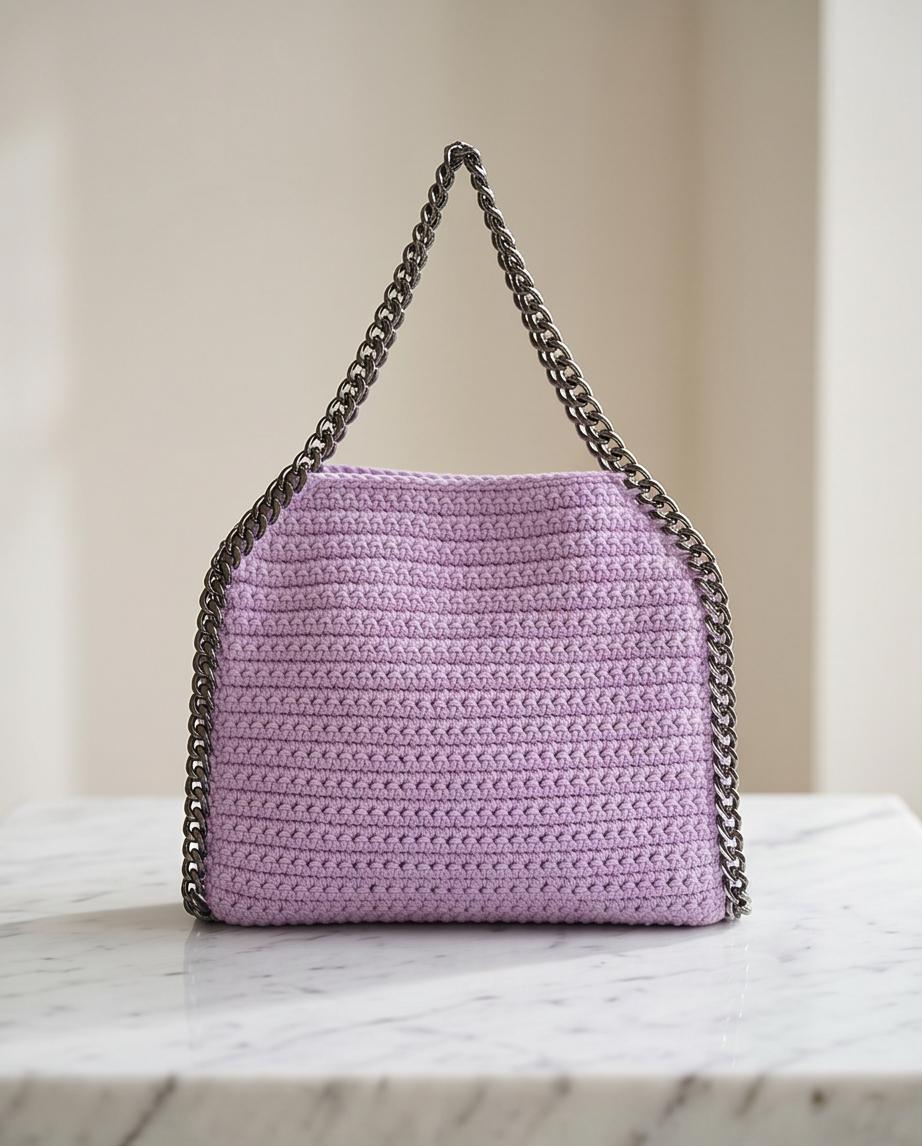 Lavender Chain Crochet Bag