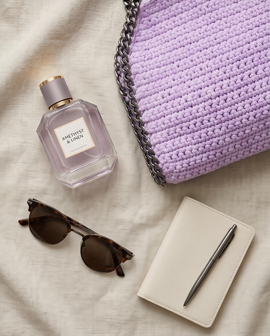 Lavender Chain Crochet Bag