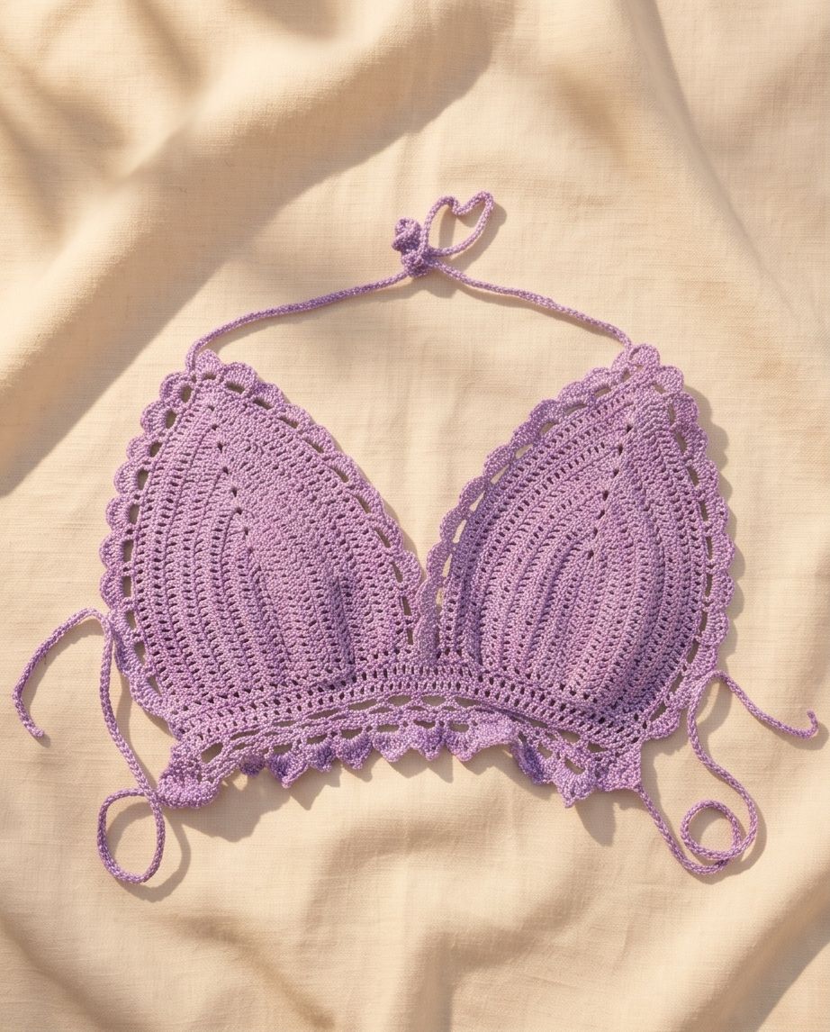 VTBags Lavender Stardust Handmade Crochet Top
