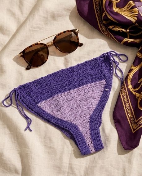 VTBags Lavender Waves Handmade Crochet Bikini Bottom