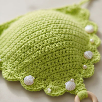VTBags Lime Pearl Shell Handmade Crochet Bikini Top