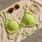VTBags Lime Pearl Shell Handmade Crochet Bikini Top