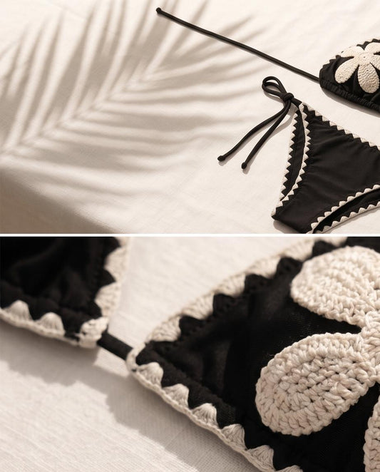 VTBags Midnight Daisy Handmade Crochet Bikini Set