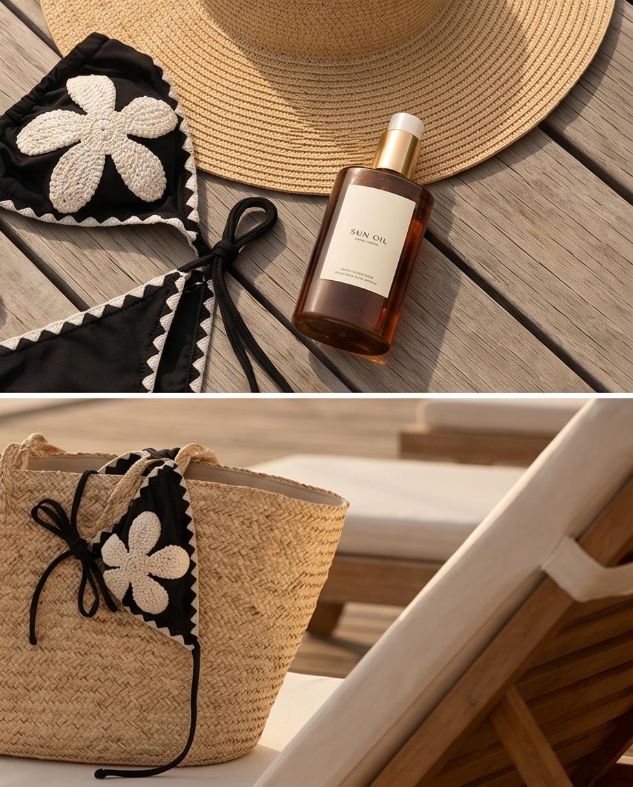 VTBags Midnight Daisy Handmade Crochet Bikini Set