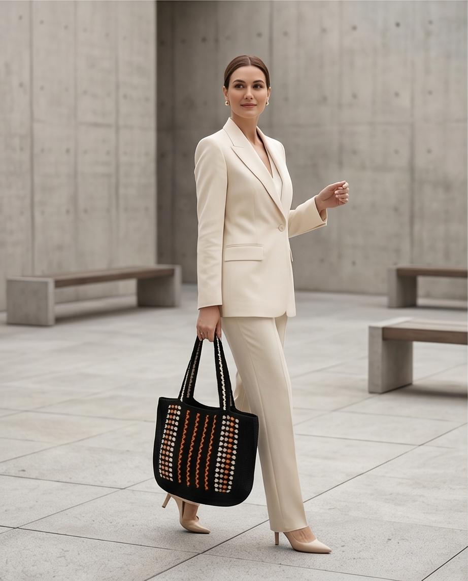VTBags Midnight Nomad Crochet Tote Bag