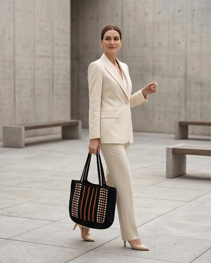 VTBags Midnight Nomad Crochet Tote Bag