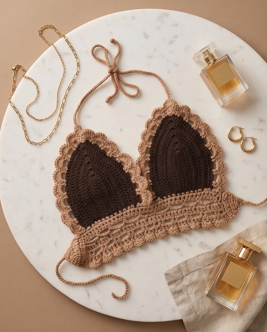 VTBags Mocha Handmade Crochet Top