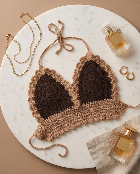 VTBags Mocha Handmade Crochet Top