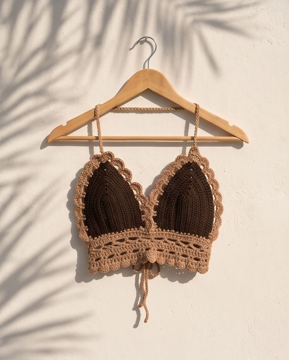 VTBags Mocha Handmade Crochet Top