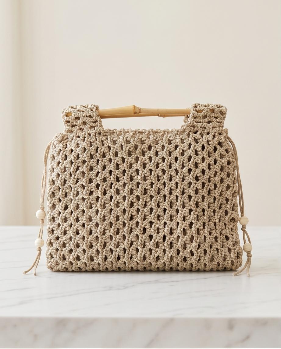 VTBags Natural Bamboo Beach Bag