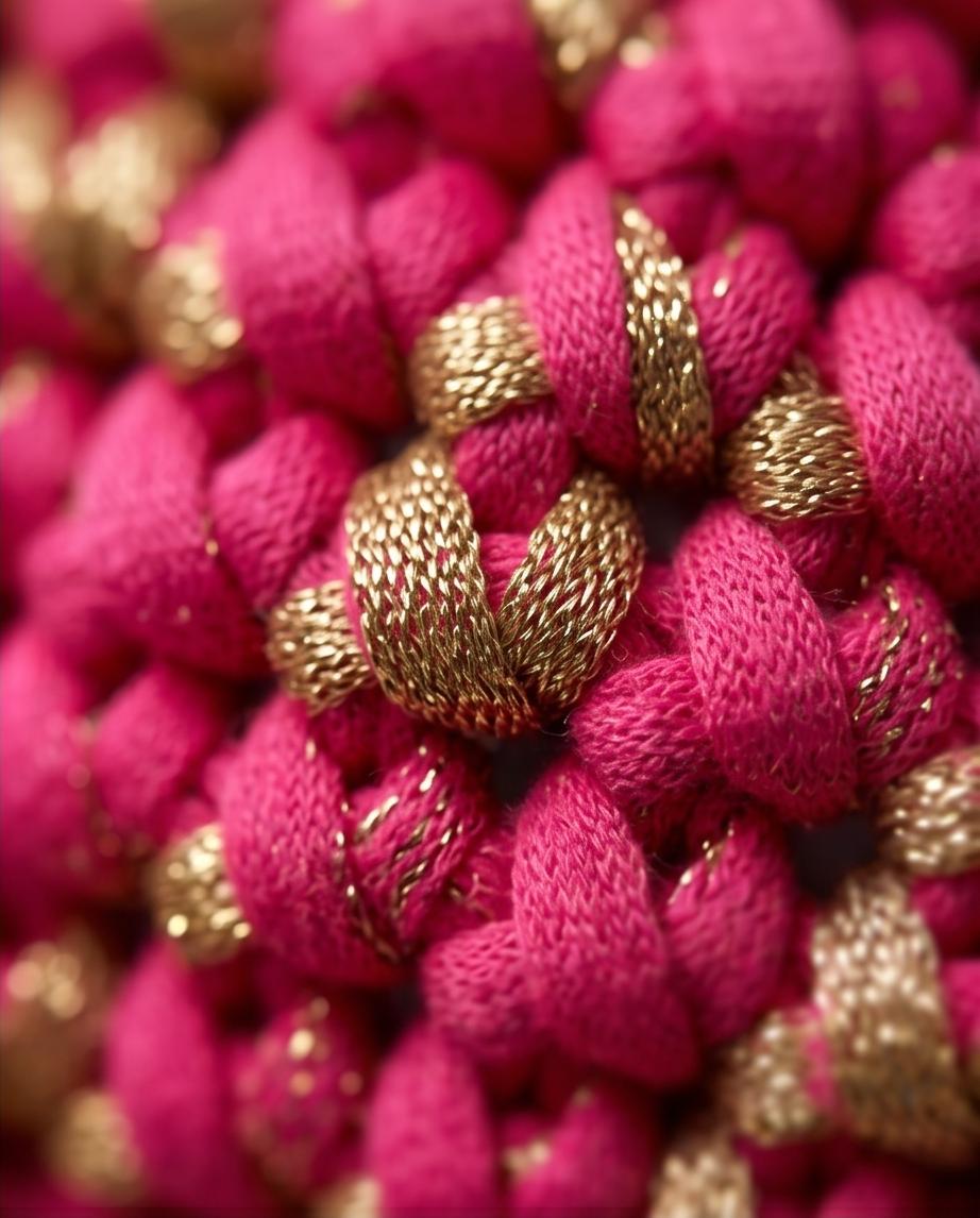 Neon Gold Crochet Mini Bag