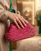 Neon Gold Crochet Mini Bag