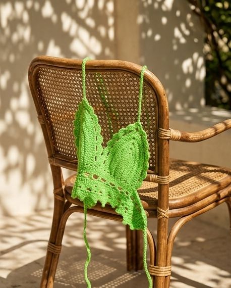 VTBags Neon Lime Mermaid Handmade Crochet Top