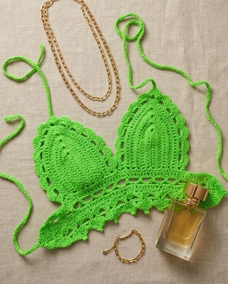 VTBags Neon Lime Mermaid Handmade Crochet Top