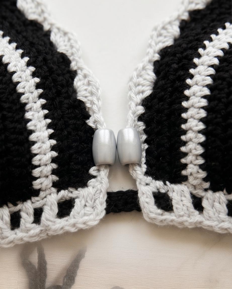 VTBags Noir Eclipse Handmade Crochet Bikini Top