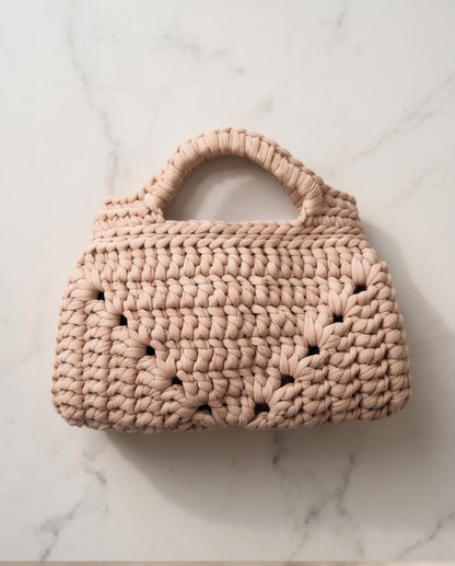 VTBags Nude Crochet Mini Tote Bag