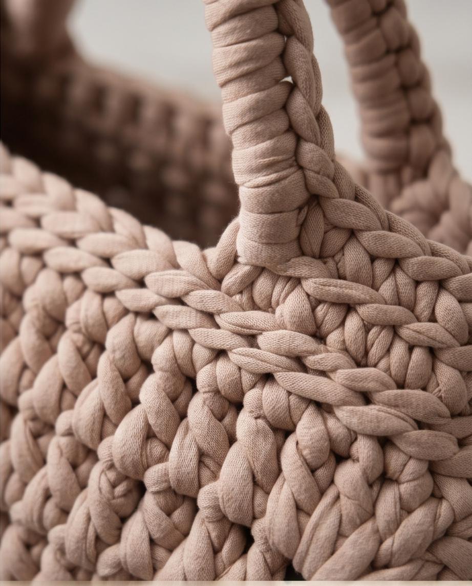 VTBags Nude Crochet Mini Tote Bag