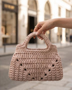 VTBags Nude Crochet Mini Tote Bag