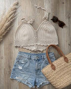 VTBags Nude Sand Handmade Crochet Top