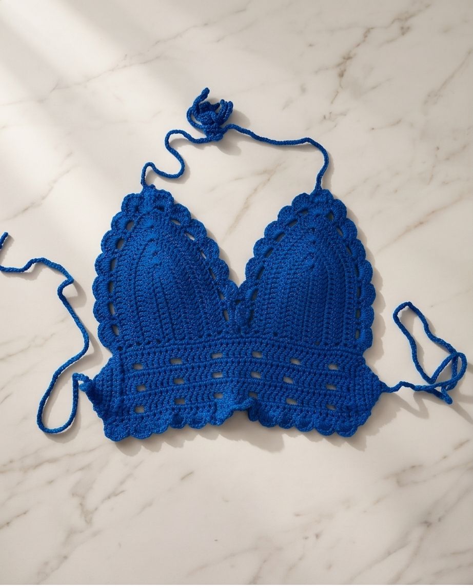 VTBags Ocean Blue Handmade Crochet Top
