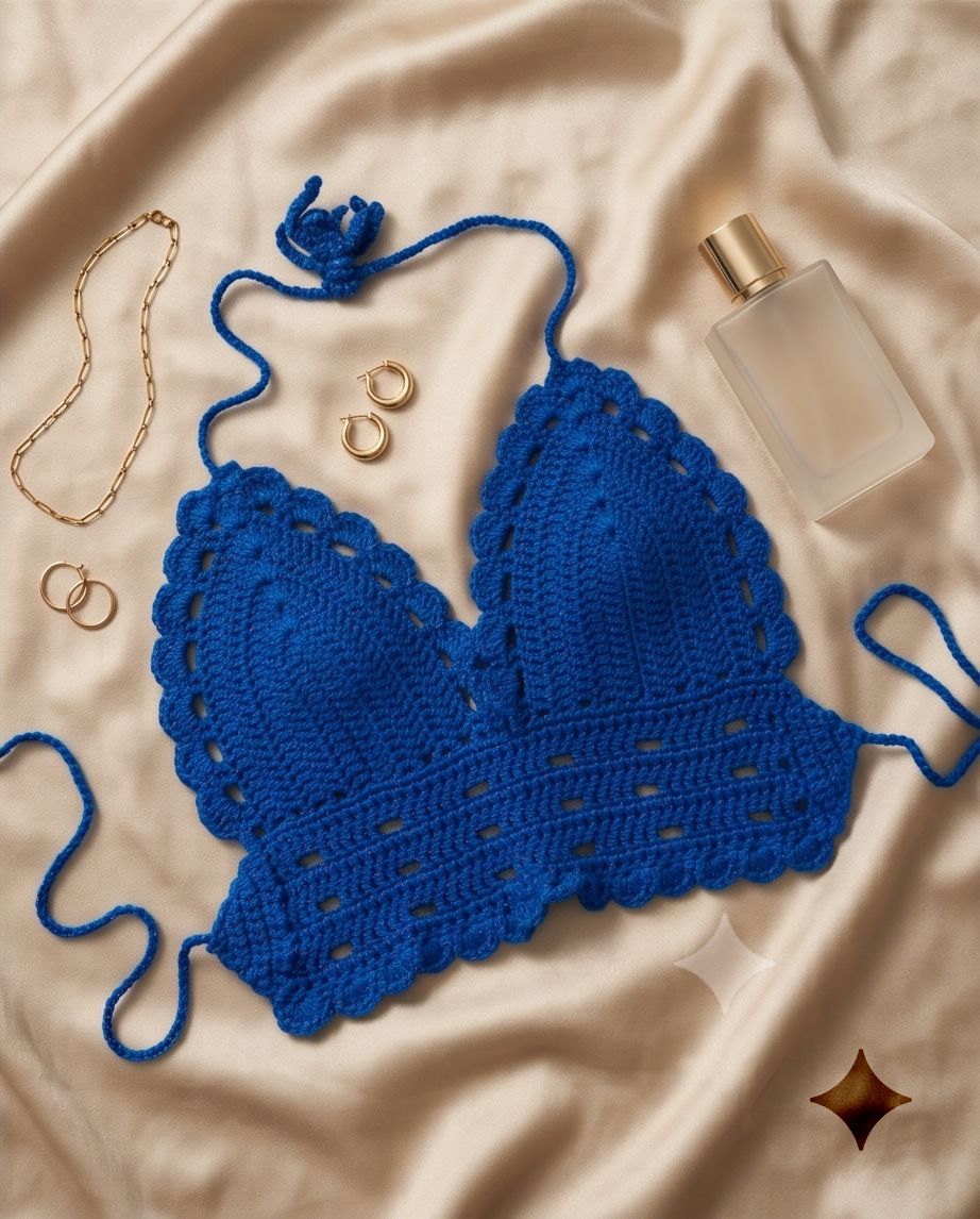 VTBags Ocean Blue Handmade Crochet Top