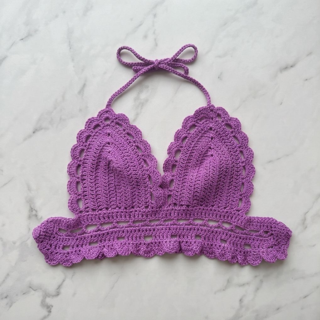 VTBags Orchid Bloom Handmade Crochet Top