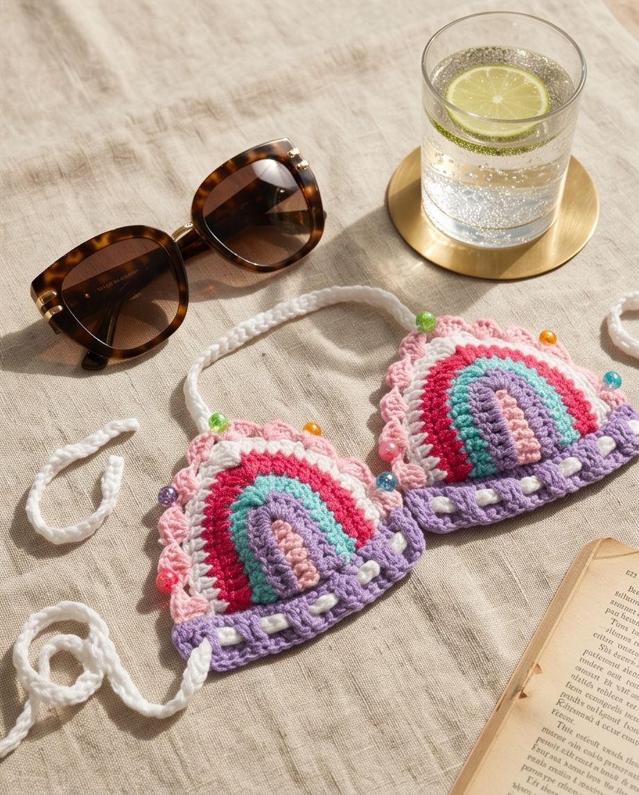 VTBags Pastel Dream Handmade Crochet Bikini Top