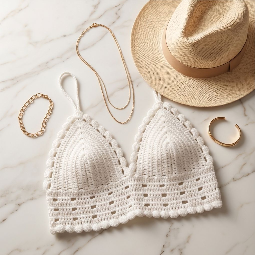 VTBags Pure White Handmade Crochet Top