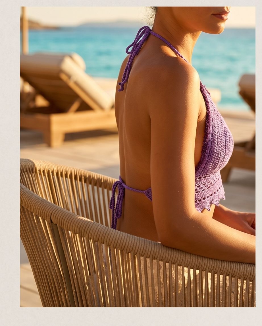 VTBags Royal Violet Handmade Crochet Festival Top