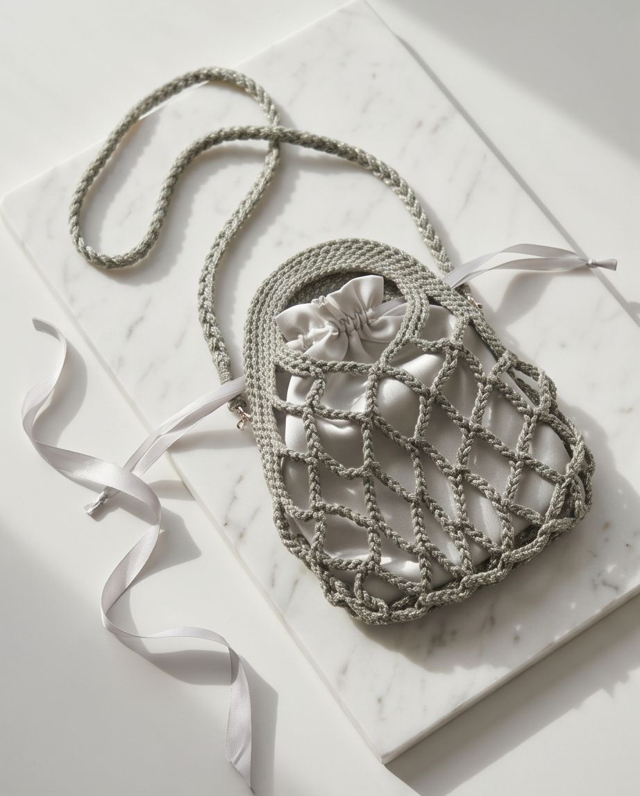 VTBags Sage Glow Net Crochet Bag