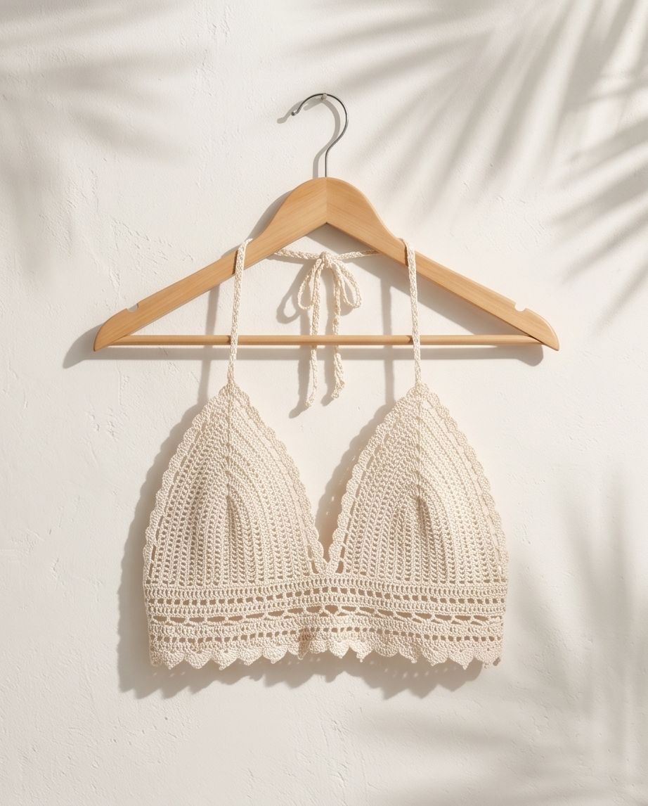 VTBags Sand Beige Luxe Handmade Crochet Top