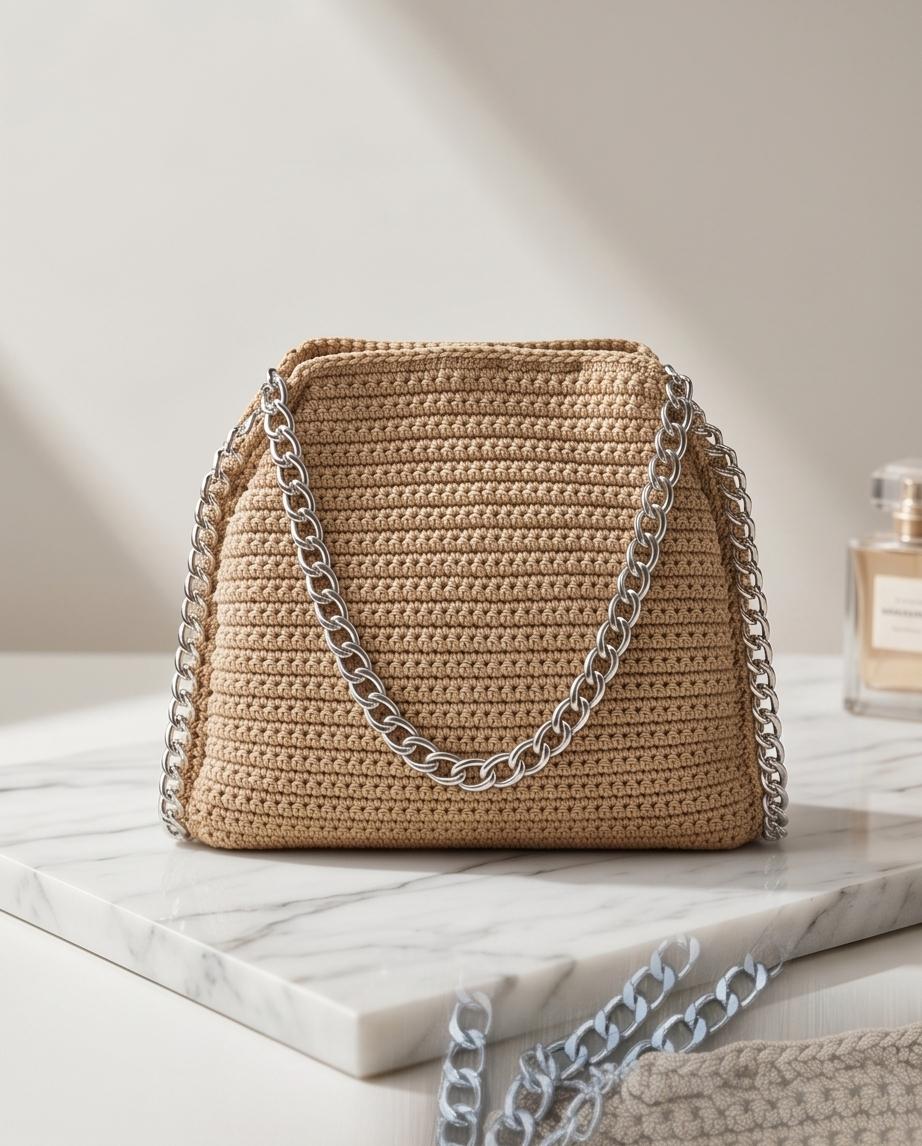 Sand Chain Luxury Crochet Bag