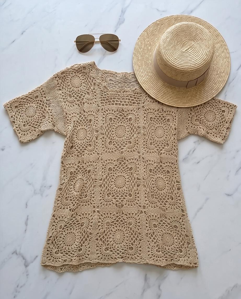 VTBags Sand Dune Crochet Beach Cover-Up