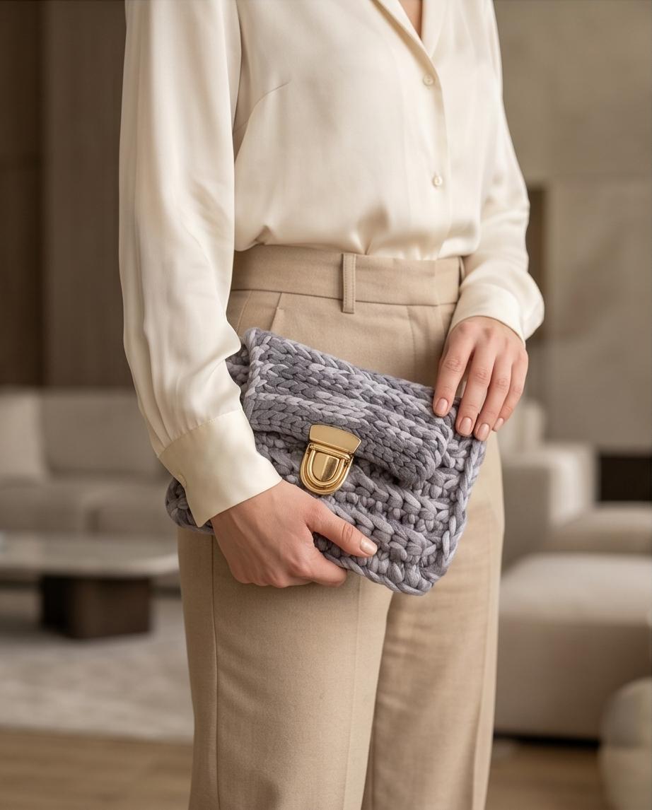 VTBags Silver Mist Mini Clutch