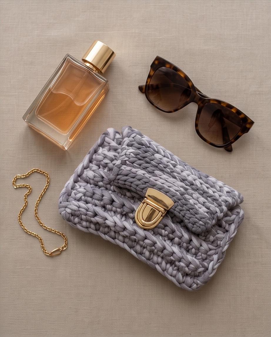 VTBags Silver Mist Mini Clutch