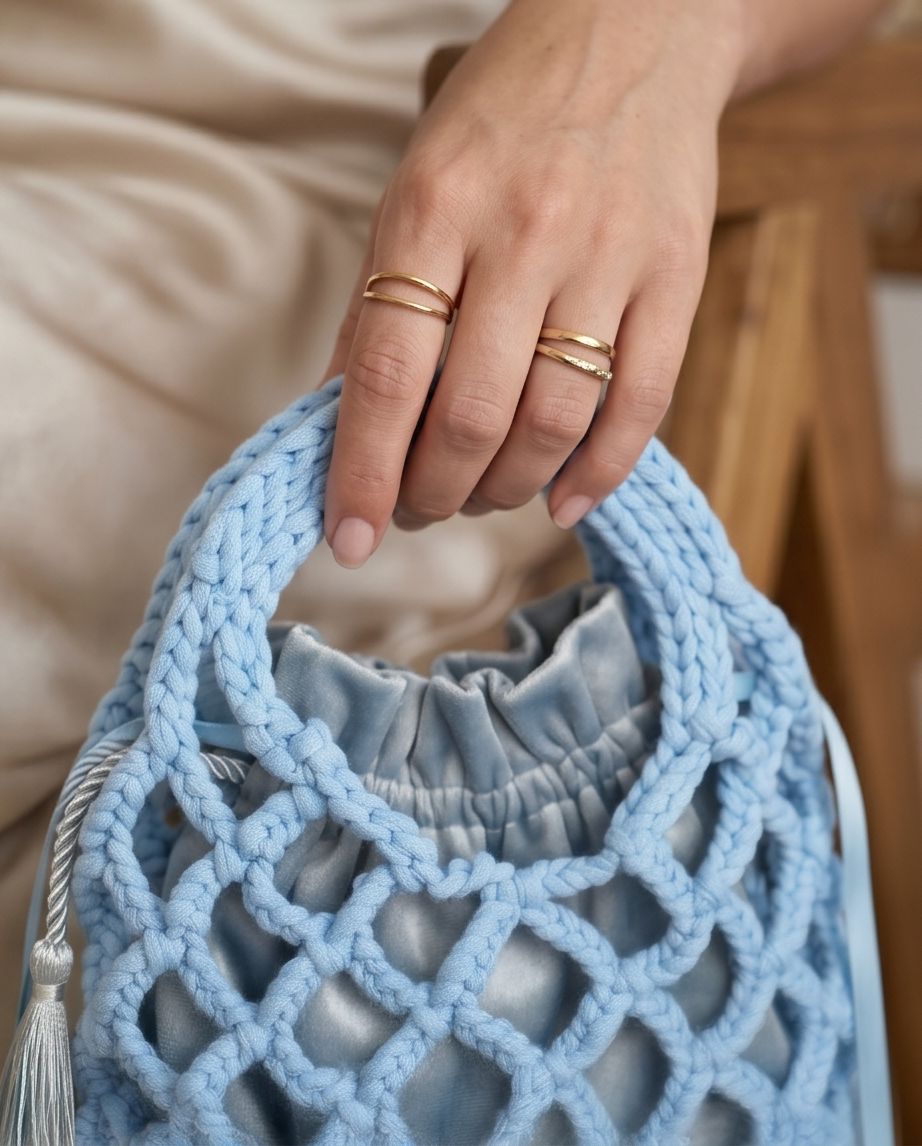 VTBags Sky Pearl Net Crochet Bag
